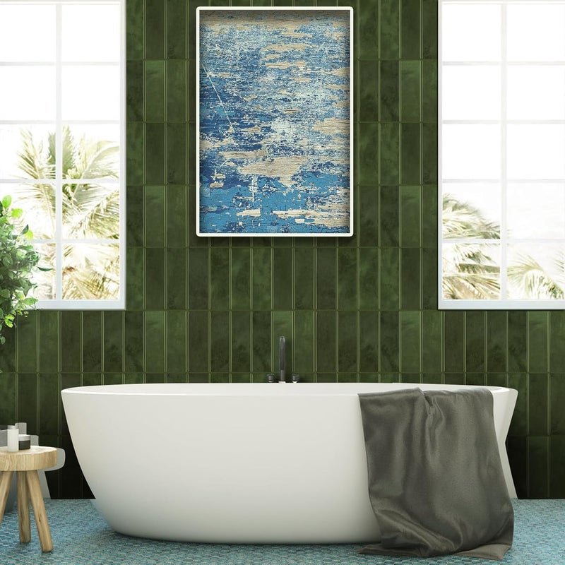 AdoDecor Peel and Stick Backsplash for Kitchen,New Upgrade 12" x 12" Large Premium Kitchen Tiles,Green Sticker on Subway Tile 10-Sheet. - Image 5